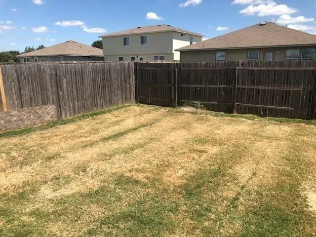 a view of a backyard