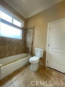 a bathroom with a toilet and a bathtub
