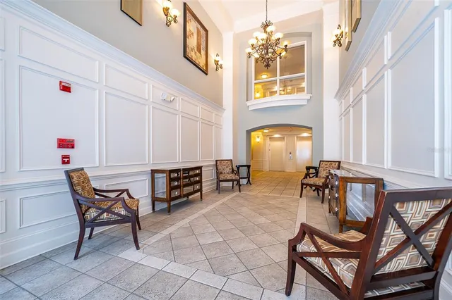 a outdoor space with lots of tables and chairs