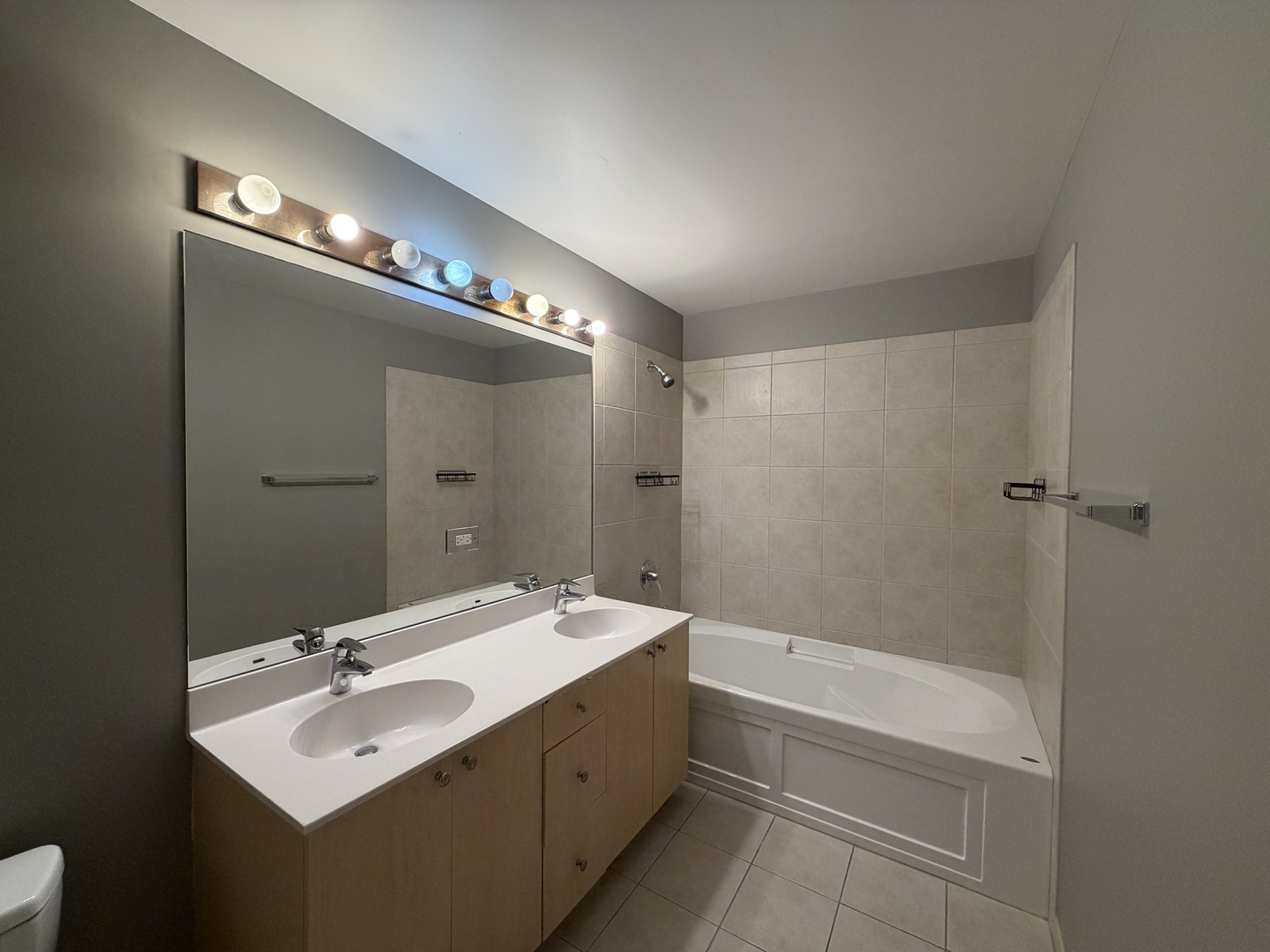 235 West Van Buren Street, Unit 2613 Chicago, IL 60607 - Photo 6 of 10 a bathroom with a sink double vanity and a mirror
