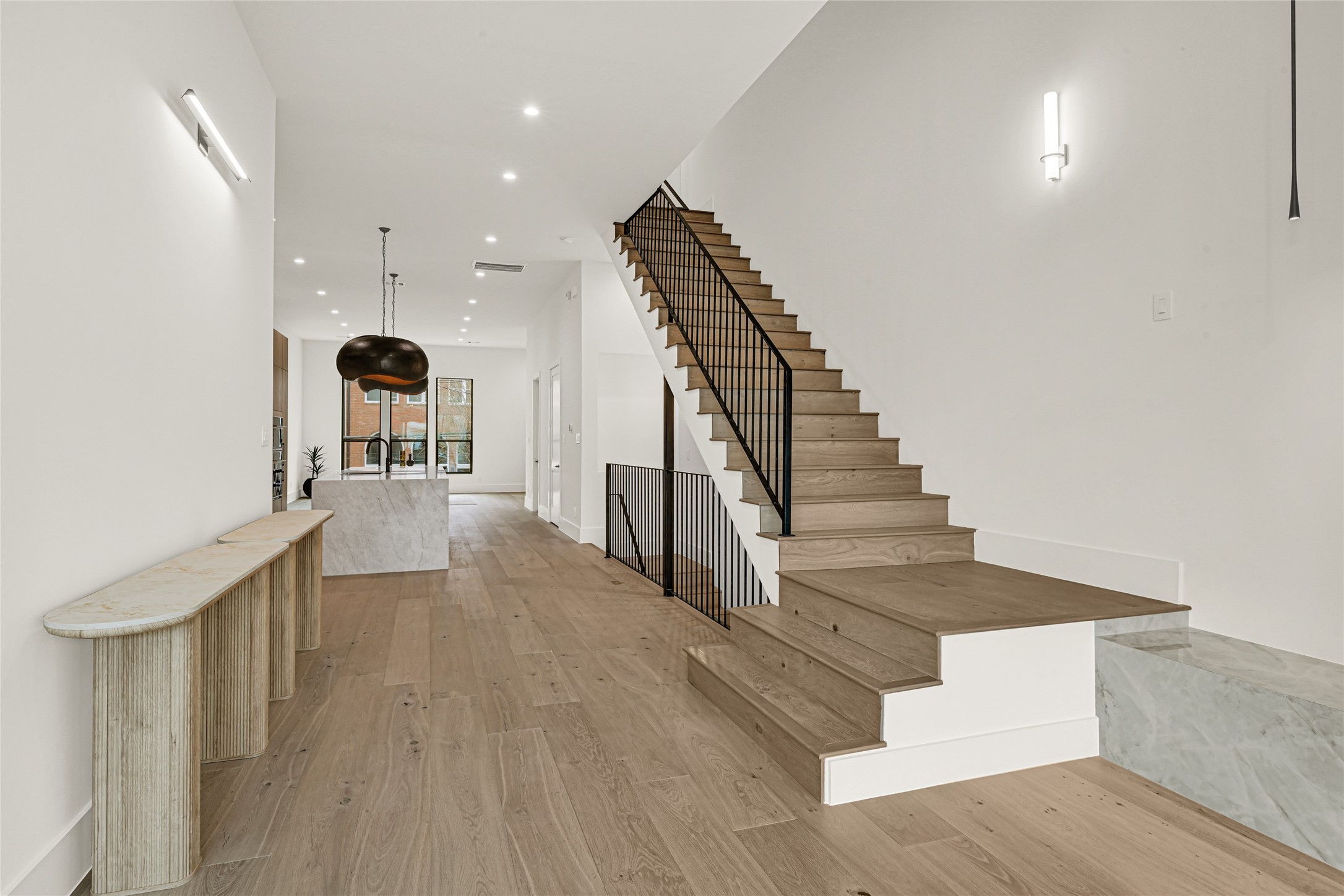 6405 Rodrigo Street, Unit A Houston, TX 77007 - Photo 9 of 28 a view of entryway and hall with wooden floor