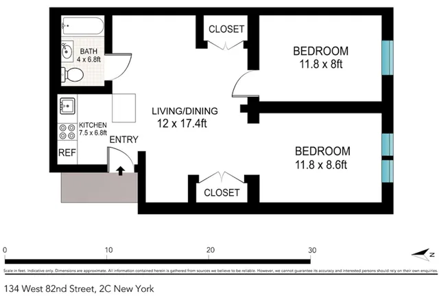 $585,000 | 134 West 82nd Street, Unit 2C | Upper West Side