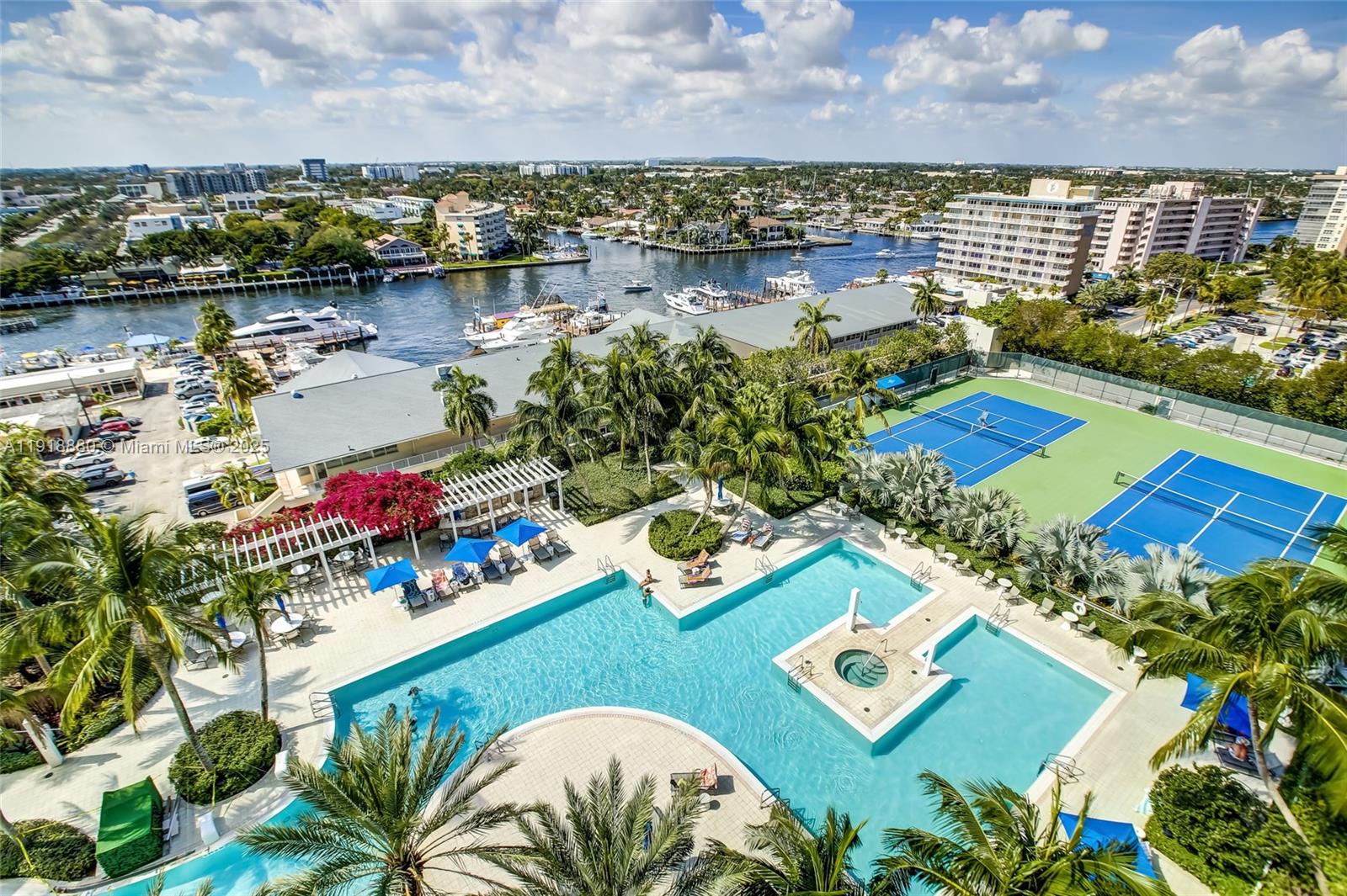 1 North Ocean Boulevard, Unit 1011 Pompano Beach, FL 33062 - Photo 29 of 48 an aerial view of a house swimming pool and outdoor seating