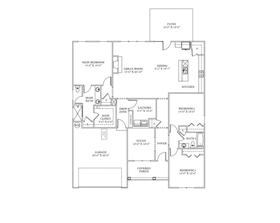 590 Sliding Home Run Lane, Unit 72 Chattanooga, TN 37421 - Photo 29 of 29 Emory Floor Plan