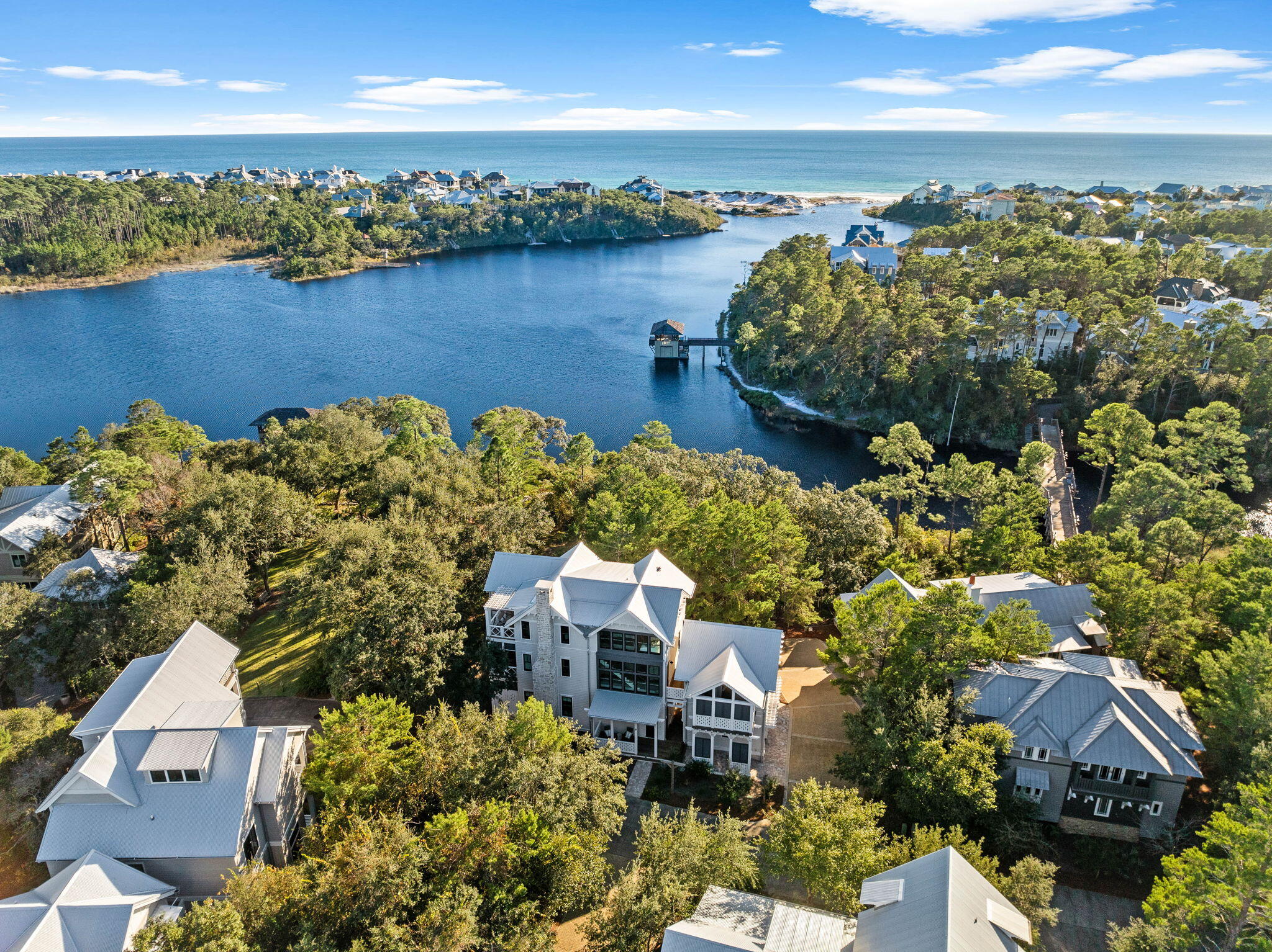 Lot 3 Dewberry Lane Santa Rosa Beach, FL 32459 - Photo 3 of 12 an aerial view of a house with a lake view