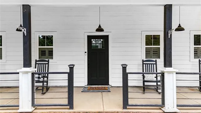 front view of a building with a window