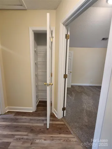 an empty room with closet