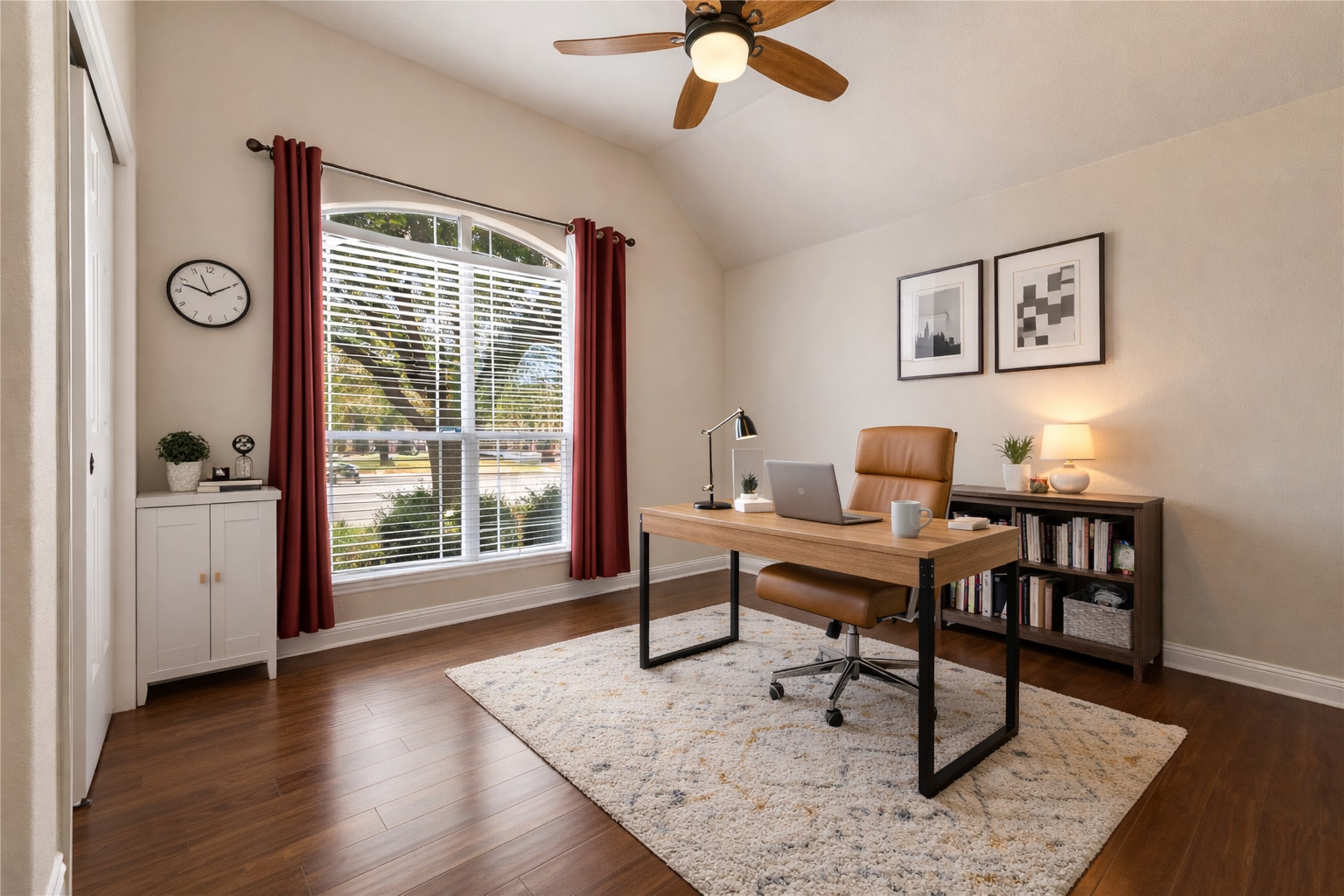 1102 Canyon Maple Road Pflugerville, TX 78660 - Photo 16 of 21 a workspace with wooden floor