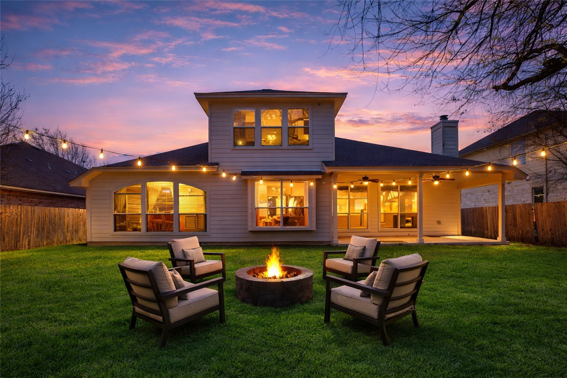1102 Canyon Maple Road Pflugerville, TX 78660 - Photo 20 of 21 a view of a swimming pool and lounge chairs in back yard of the house