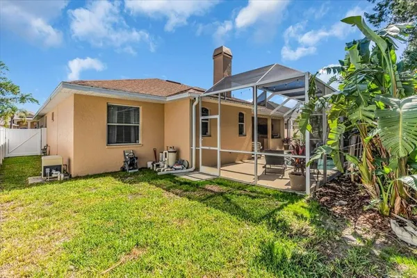 a front view of a house with patio