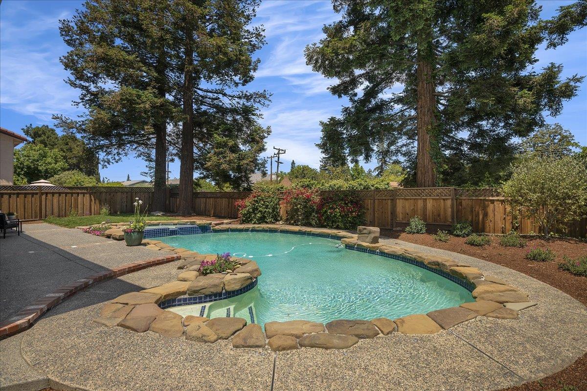 1204 Lubich Drive Mountain View, CA 94040 - Photo 35 of 39 a view of a backyard with swimming pool