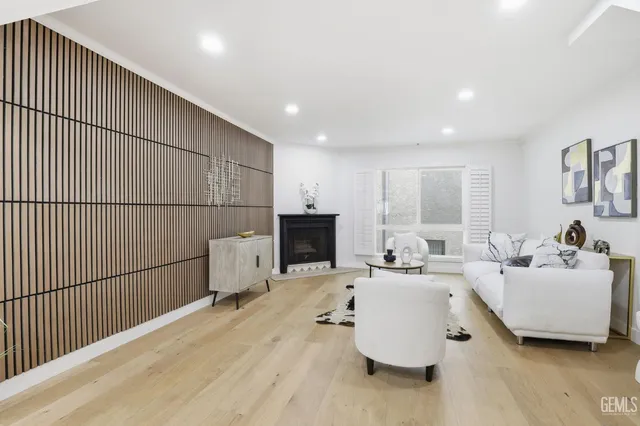 a living room with furniture