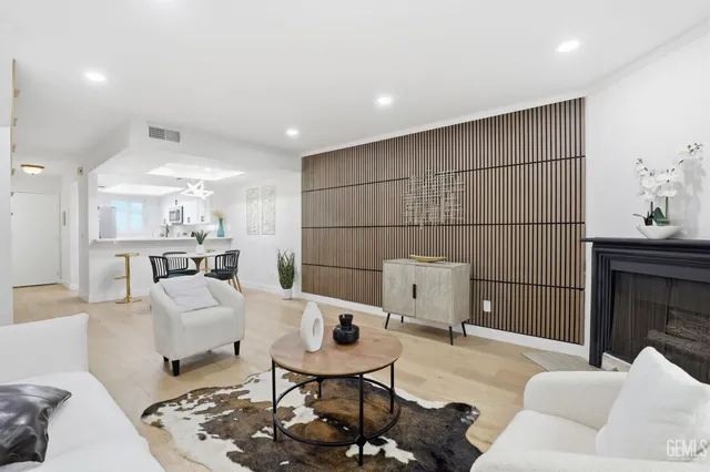 a living room with furniture