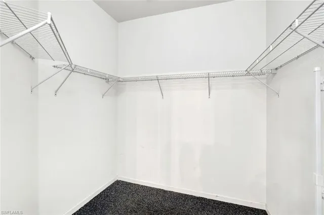 a view of small space with racks on the wall