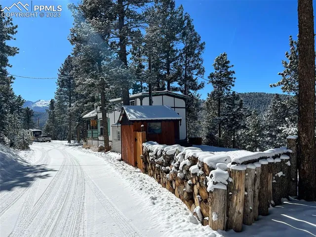 a view of a terrace with a bench
