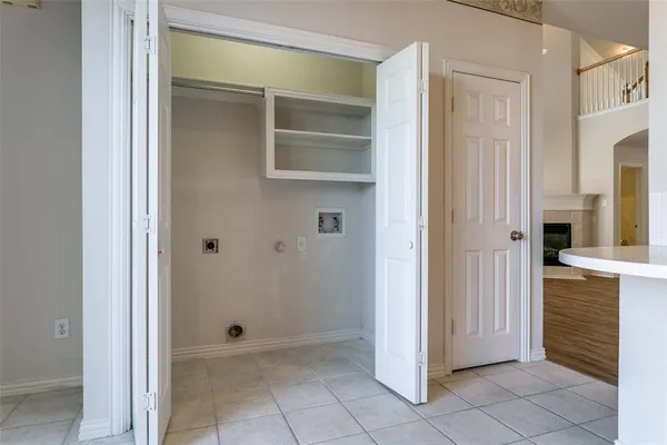 a view of a bathroom with a door