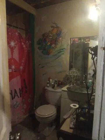 a bathroom with a sink and toilet