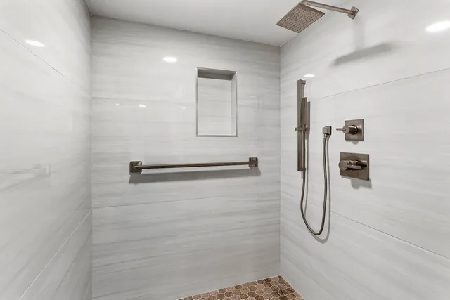a bathroom with a shower