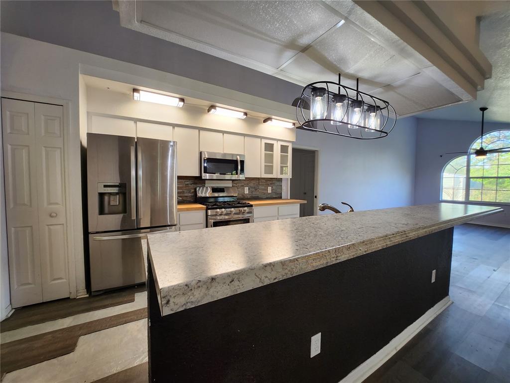 23104 Rountree Avenue Port Charlotte, FL 33980 - Photo 8 of 41 a kitchen with stainless steel appliances a sink refrigerator and microwave