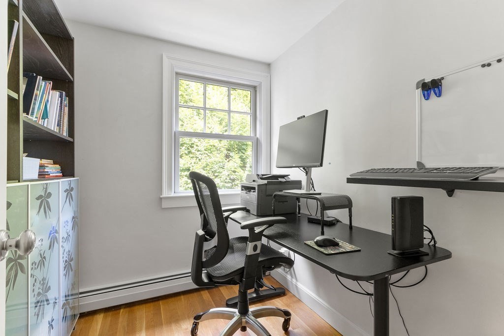 5 Mayflower Road Needham, MA 02492 - Photo 20 of 30 a view of a workspace with furniture and a window