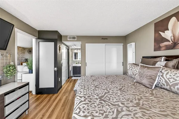 a view of a city with tall buildings