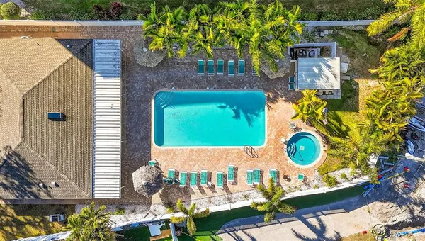a view of a terrace with furniture