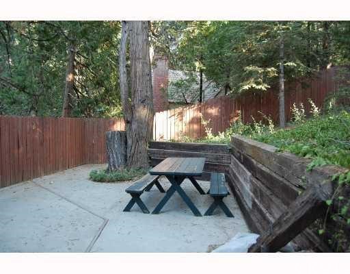 29053 Cedar Terrace Lake Arrowhead, CA 92321 - Photo 7 of 8 a backyard of a house with table and chairs