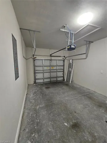 a view of a garden with an outdoor space