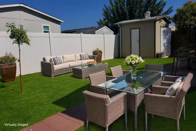 a view of a park that has a tree in it