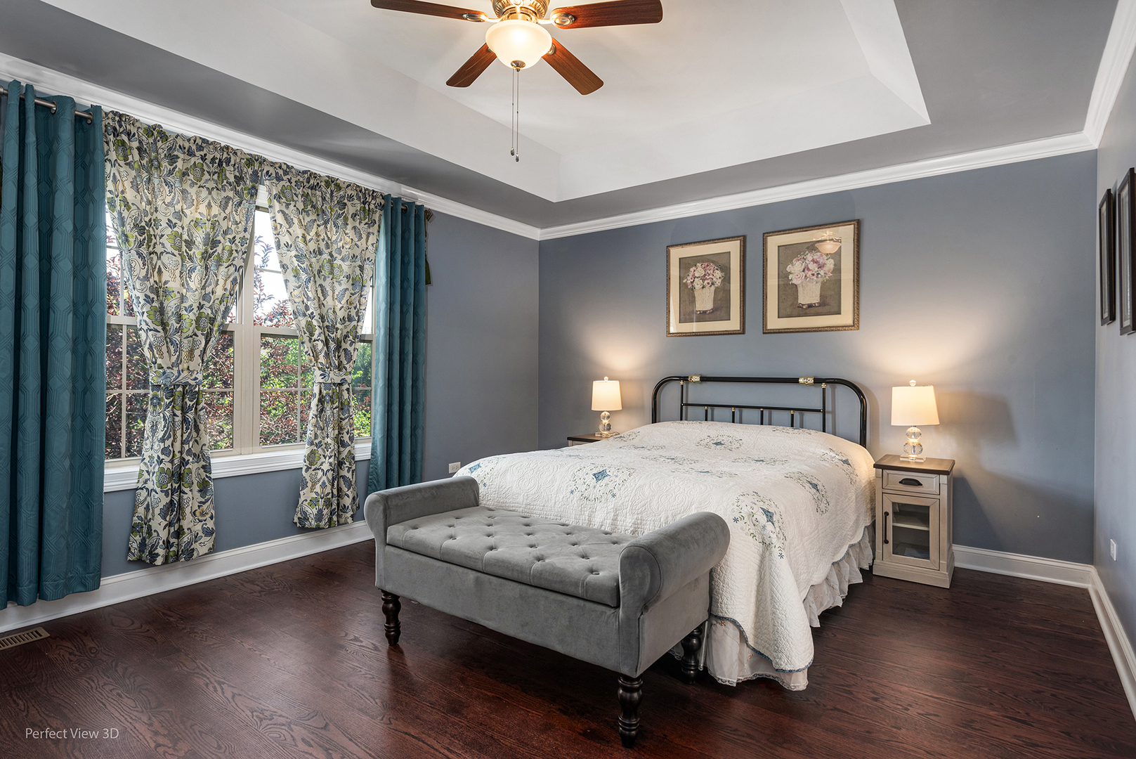 4611 Corktree Road Naperville, IL 60564 - Photo 14 of 20 a bedroom with a large bed and a large window