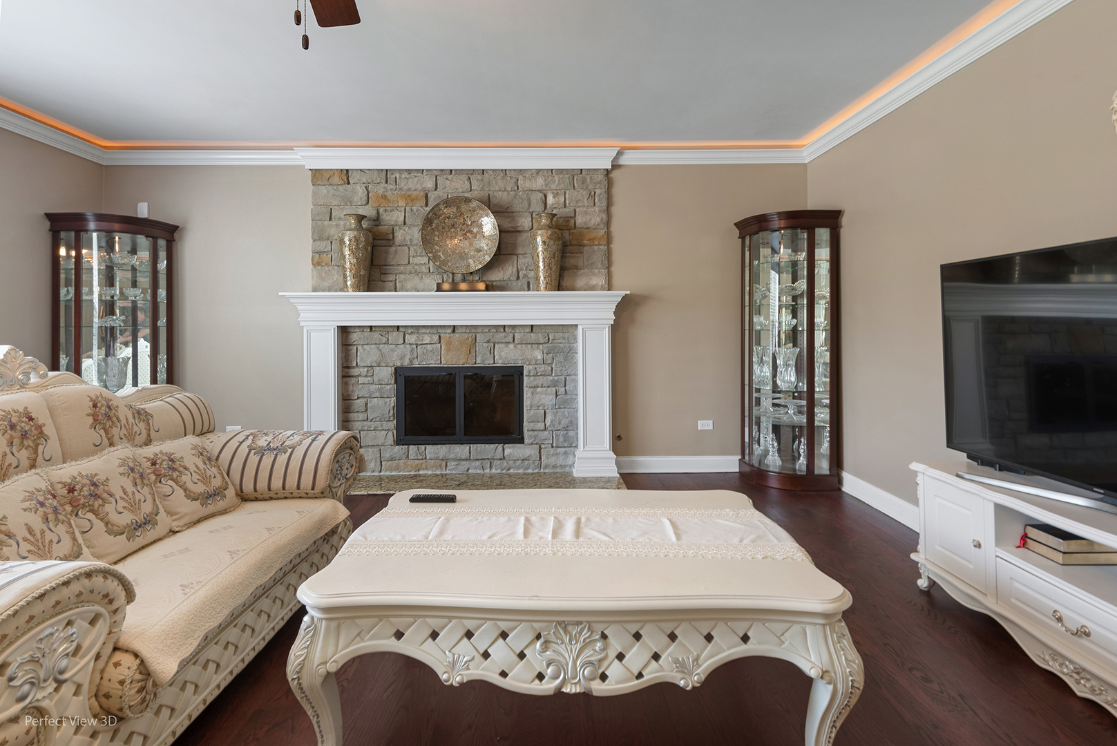 4611 Corktree Road Naperville, IL 60564 - Photo 2 of 20 a living room with furniture and a fireplace