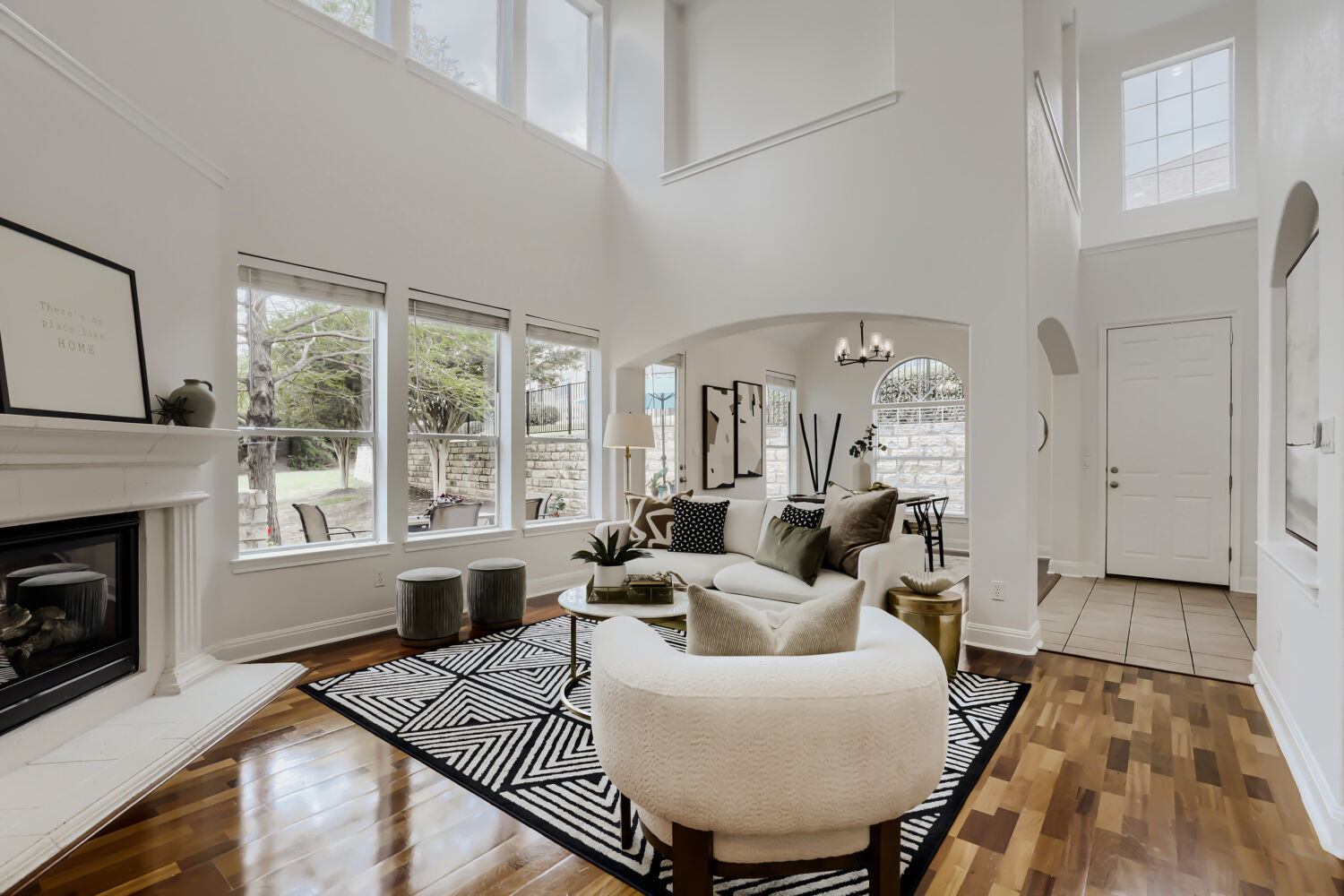 112 Aria Ridge Austin, TX 78738 - Photo 3 of 30 a living room with furniture fireplace and window