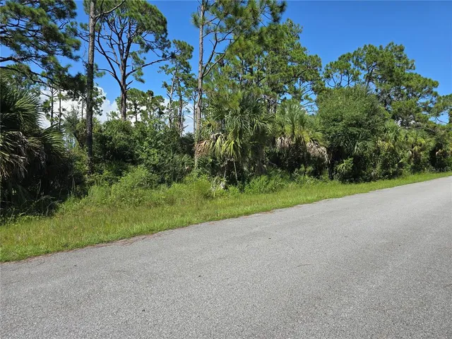 a view of a yard with a tree