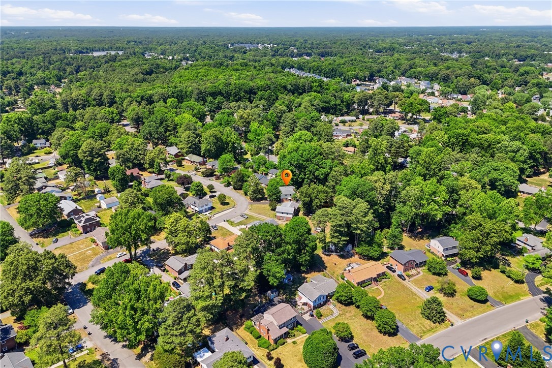 8210 Ireton Road Henrico, VA 23228 - Photo 34 of 36 an aerial view of residential houses with outdoor space and trees