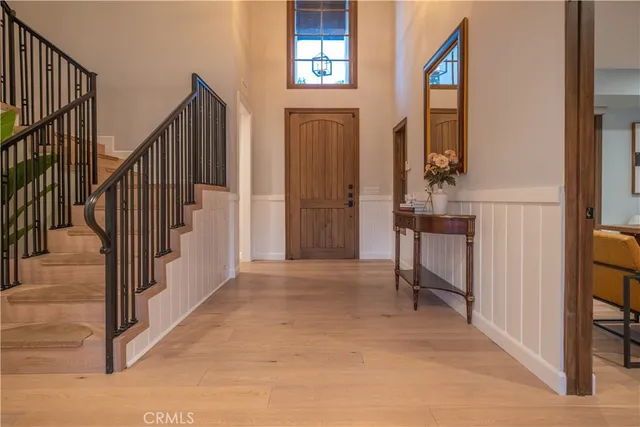 a view of an entryway with staircase