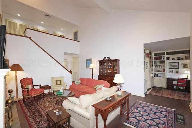 a living room with furniture