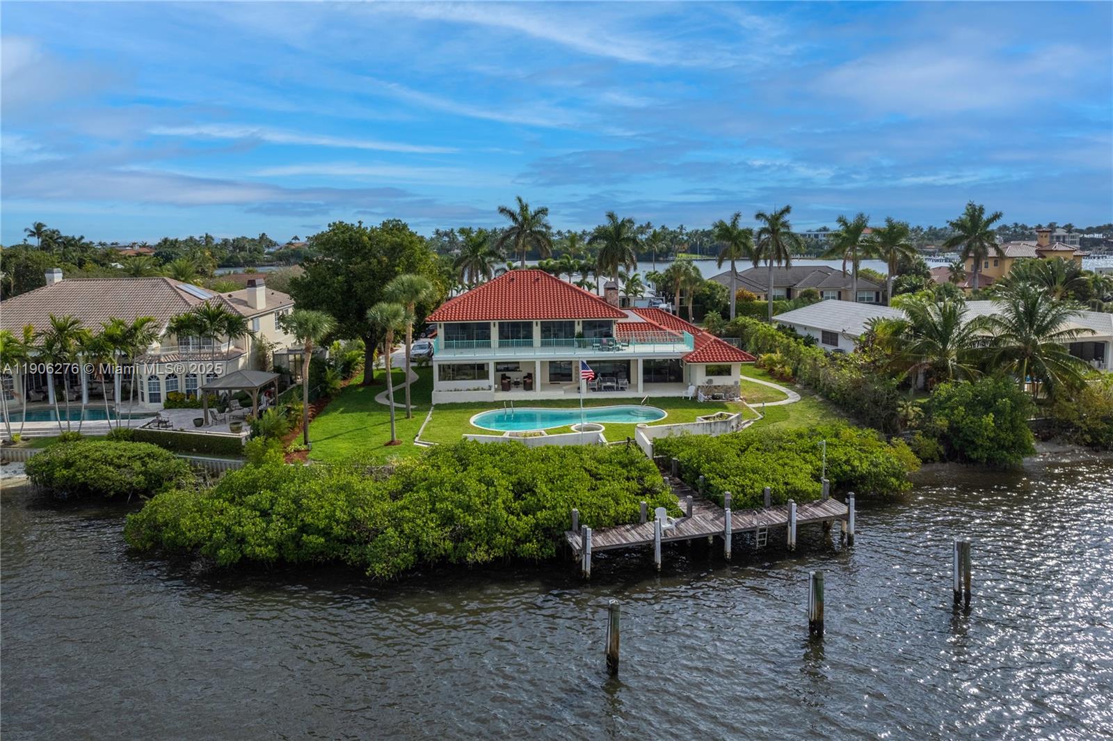 1635 Lands End Road Manalapan, FL 33462 - Photo 10 of 38 an aerial view of a house with a garden