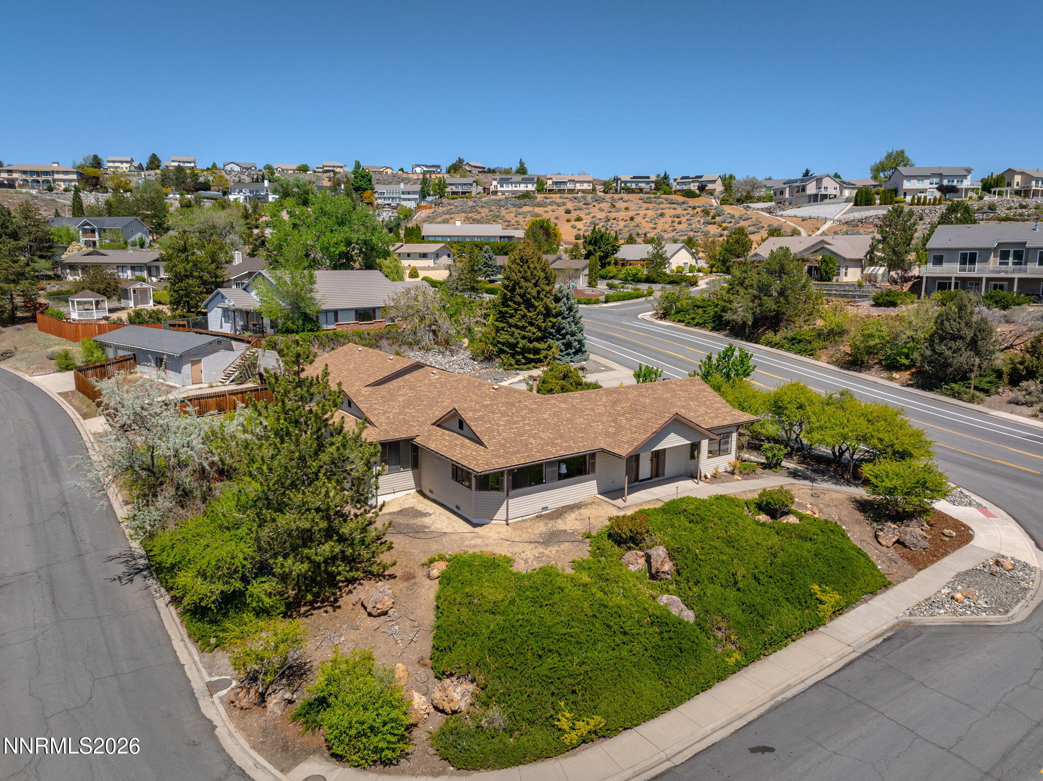 2985 Socrates Drive Reno, NV 89512 - Photo 20 of 52 an aerial view of residential houses with outdoor space and street view