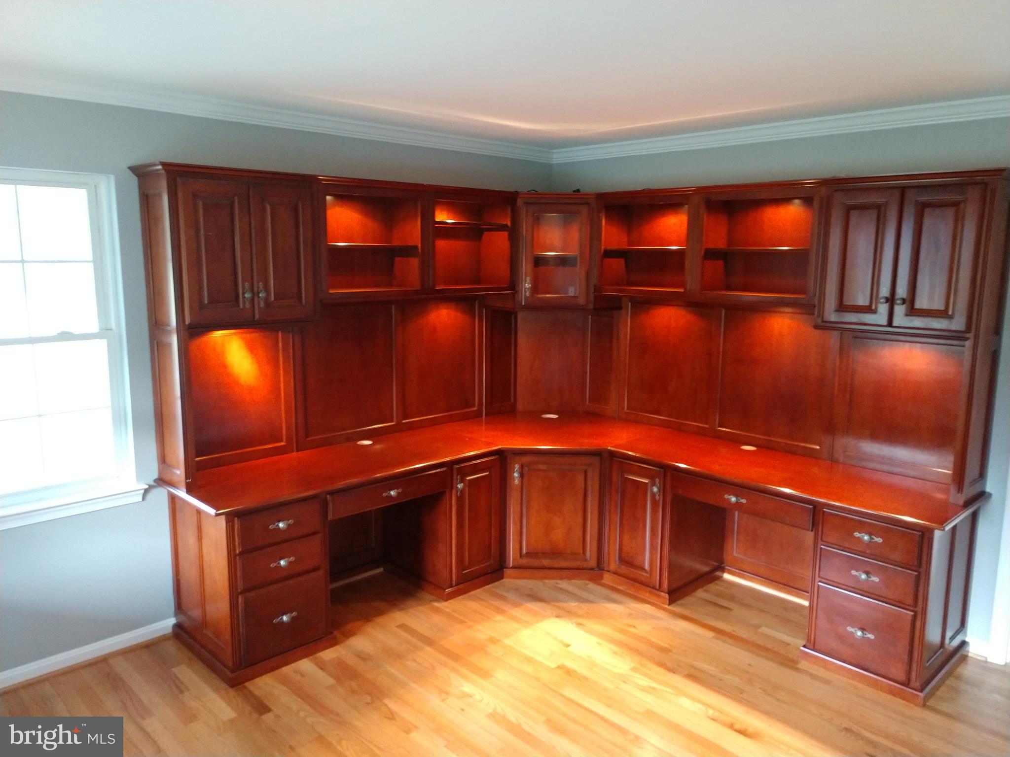 Custom made beautiful computer room.