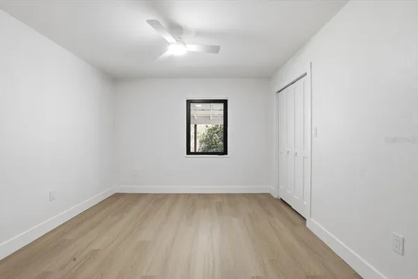 an empty room with a window