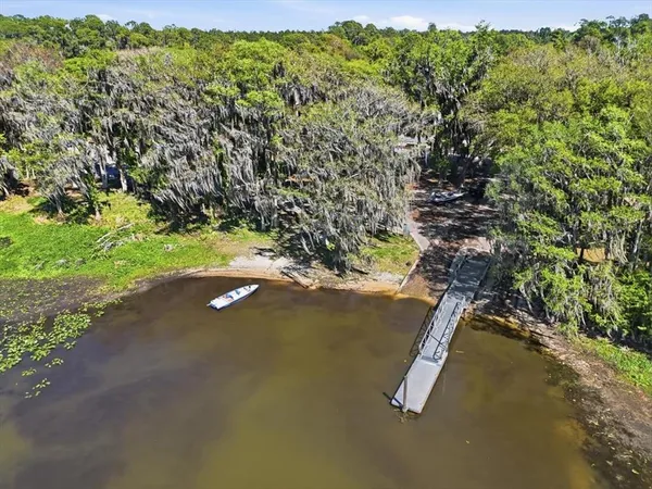a view of a yard with an trees