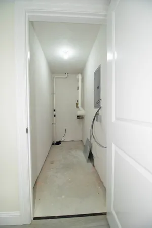 a bathroom with a mirror