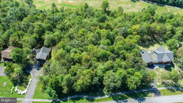 a view of a garden with a building