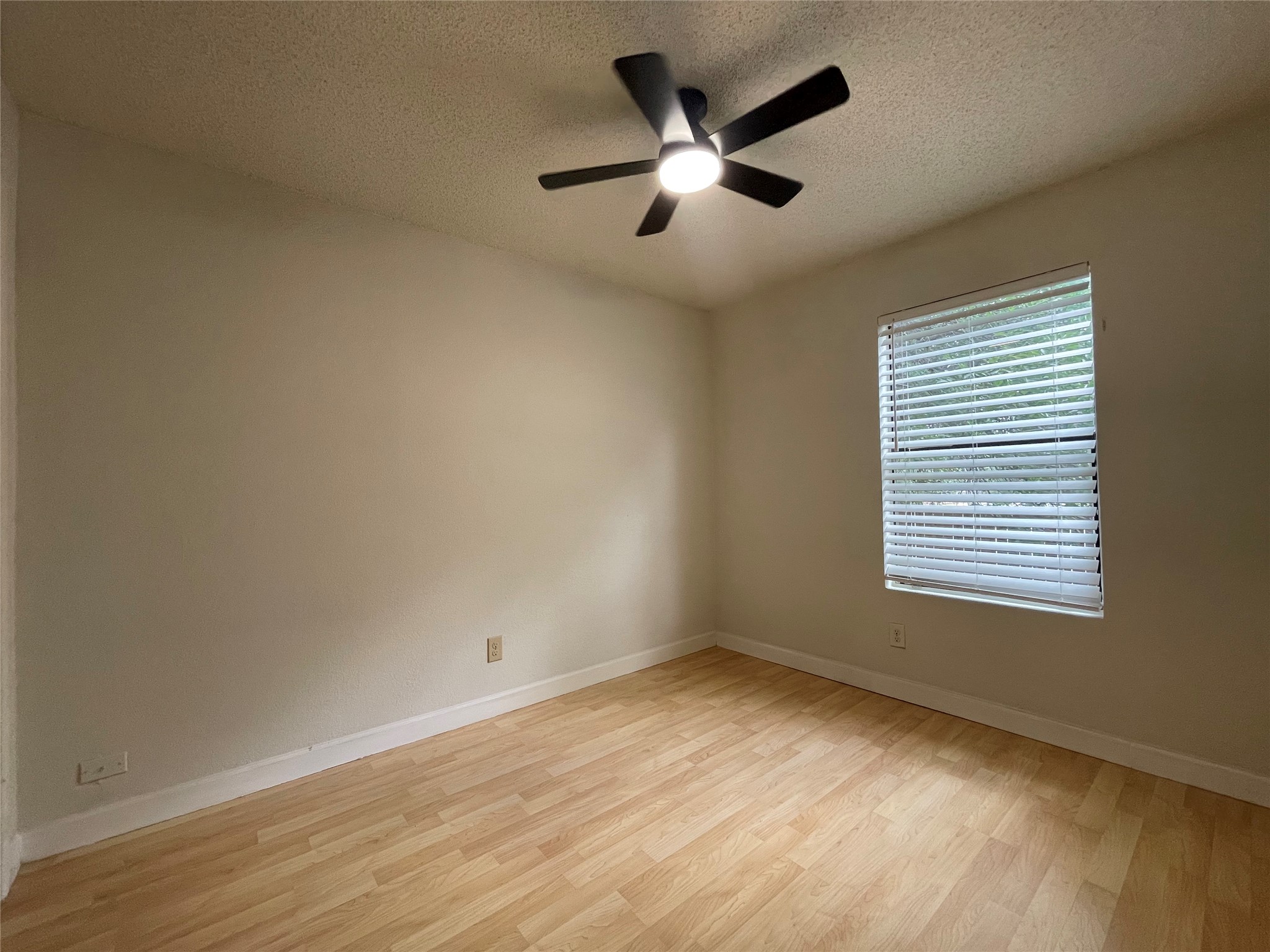 2031 Redwing Way Round Rock, TX 78664 - Photo 12 of 25 A quiet, naturally illuminated bedroom offers wood-look flooring and a modern ceiling fan.