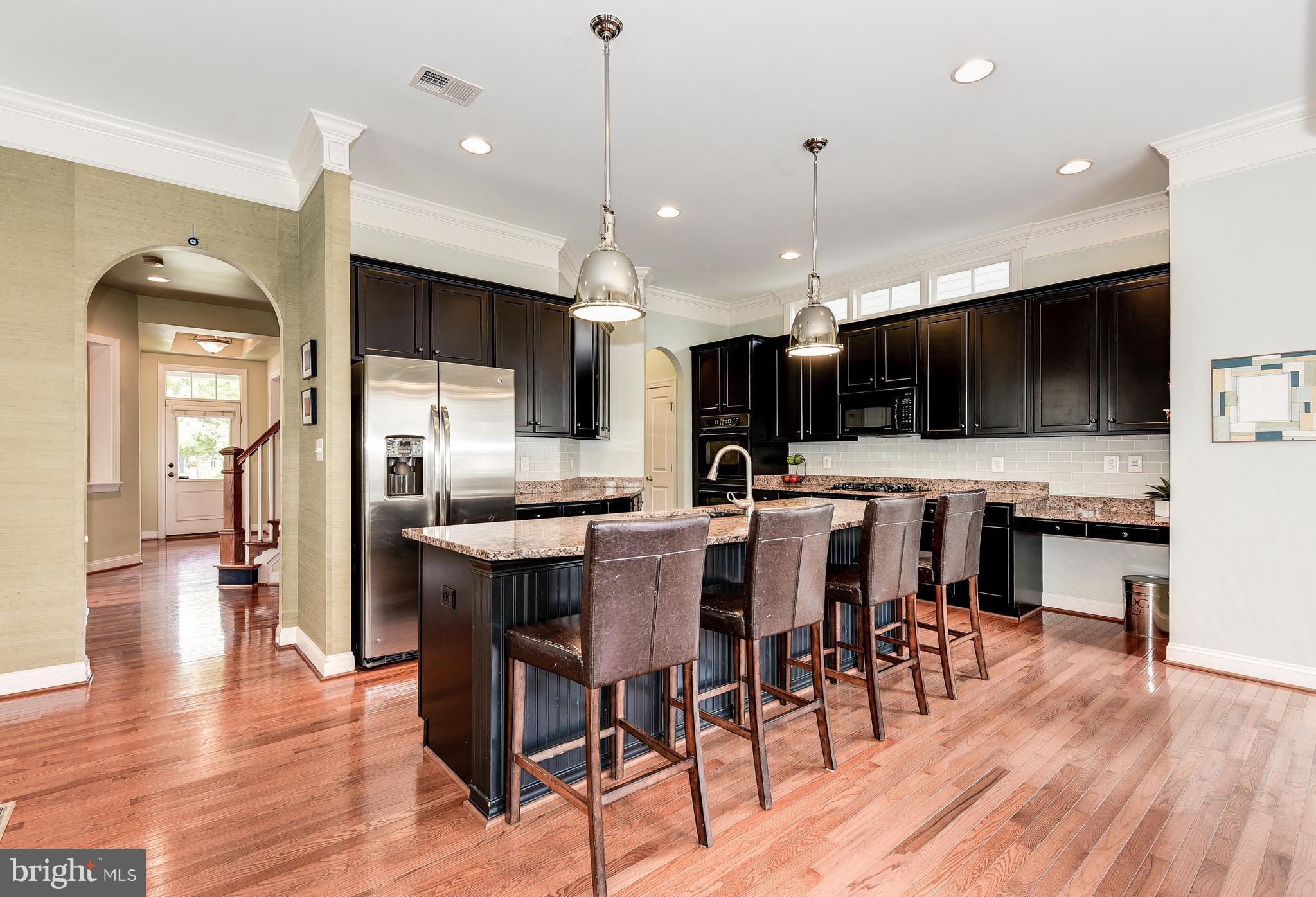 Updated cabinets and oversized island