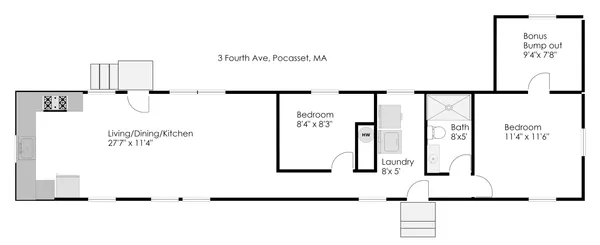 a picture of a bench in a white building