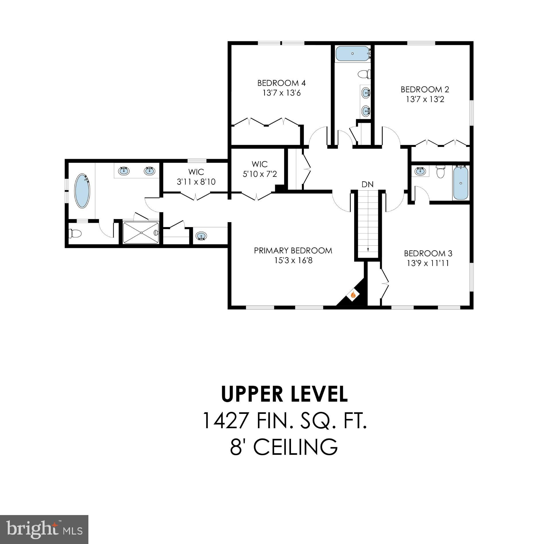 1545 Kingstream Circle Herndon, VA 20170 - Photo 70 of 71 Upper level floor plan