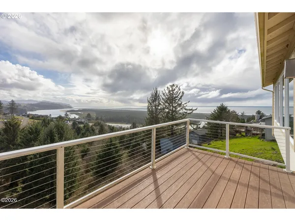 a view of balcony with ocean view