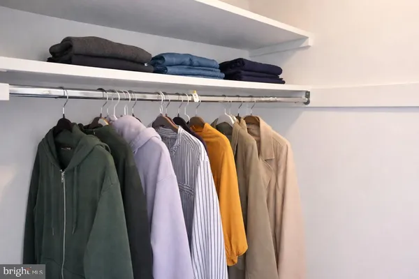 a close view of walk in closet