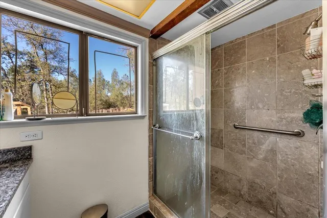 a bathroom with a window